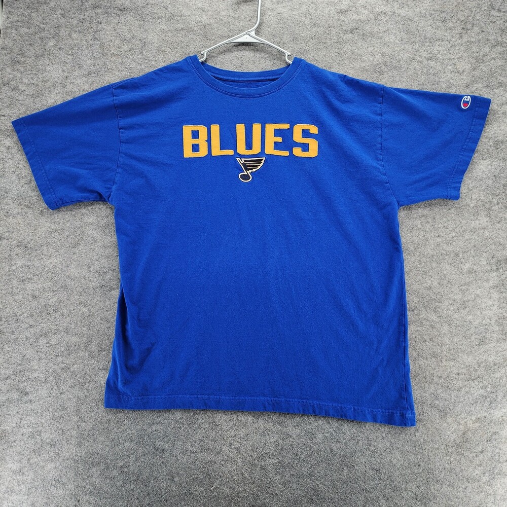 St Louis Blues Shirt Mens 2XL Champion Short Sleeve